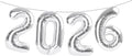 Silver 2026 Balloons, 22 Number Balloon, 40 Inch Foil Big Number Balloons by Argthjy