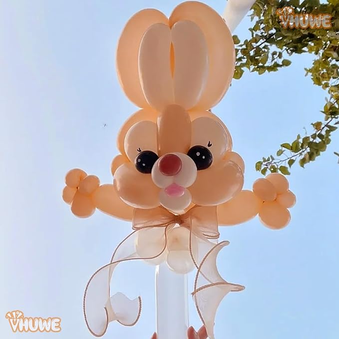 260 Balloons Retro Apricot, Thickened 100 Pack Long Balloons Twisting Skinny - Image 3