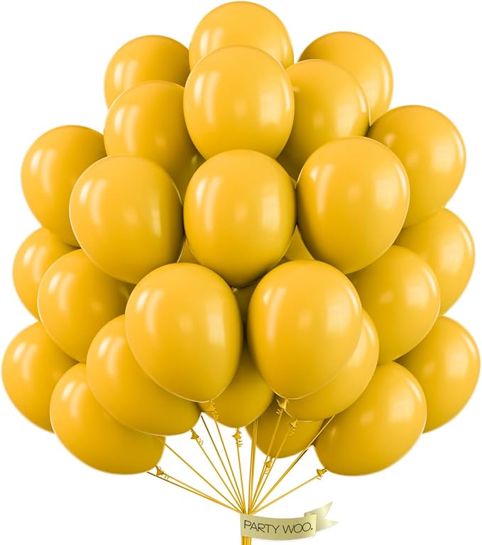 PartyWoo Mustard Yellow Balloons 100pcs 12 Inch Boho Netural Fall Balloons by PartyWoo