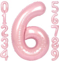 SUWEN 40 Inch Pink Large 6 Number Balloons Big Foil Helium Number Balloons 0-9 by SUWEN