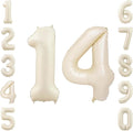 Cream Number 14 Balloon 40 Inch, Foil Numerals by Unknown