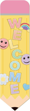 Gueevin Welcome Banner for Classroom Door Pencil Vertical Back to School Sign by Gueevin