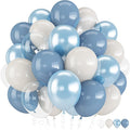 Dusty Blue Balloons, 12 inch Double Stuffed Dusty Pearl Light Blue Sand White by Togvu