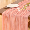Cheesecloth Table Runner Summer Boho Wedding Birthday Party Home Decor | Coral by Socomi
