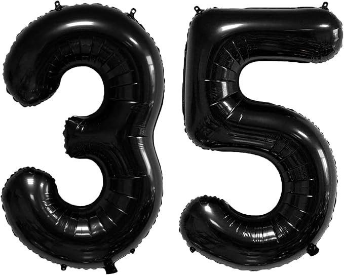 40 Inch Number Balloons 35/53 Black Big Giant Jumbo Number Foil Mylar Balloons - Image 3