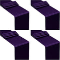 SiinvdaBZX 4 Pcs Purple Satin Table Runner 12 x 108 inches Long | Bright Smooth by SiinvdaBZX