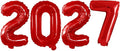 Red 2027 Foil Number Balloons for 2027 New Year Eve Festival Party Supplies by GOER