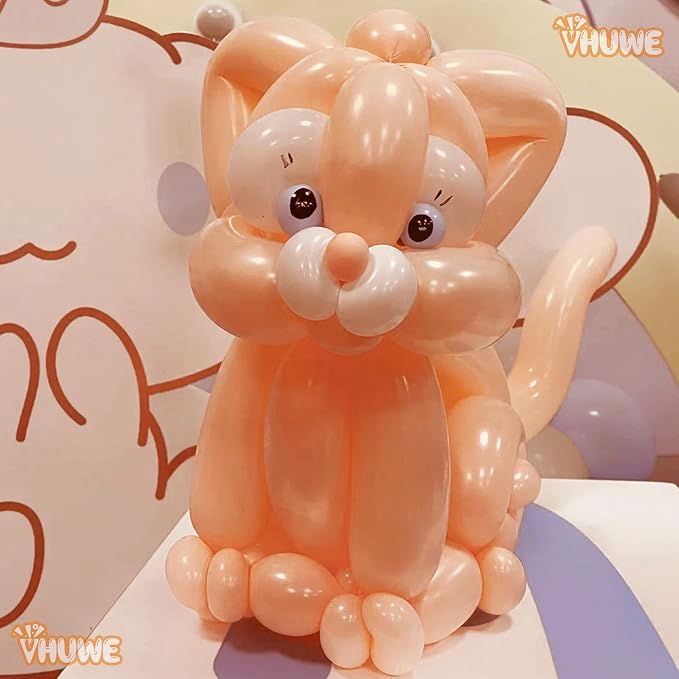 260 Balloons Retro Apricot, Thickened 100 Pack Long Balloons Twisting Skinny - Image 4