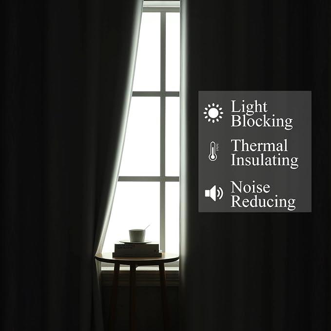 Lilac and Greyish White Ombre Blackout Curtains 90 Inch Length 2 Panels Set - Image 3