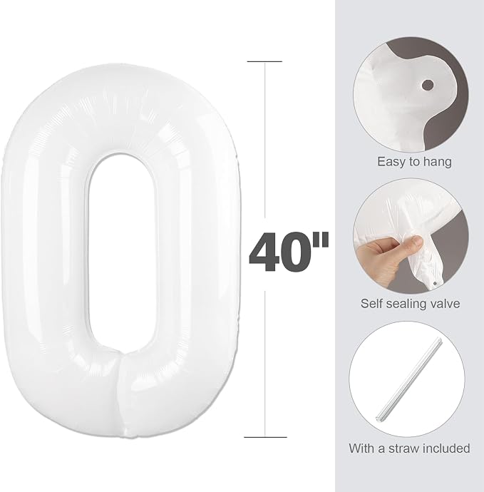 Number Balloons White 7 Balloon 40 inch - Image 5