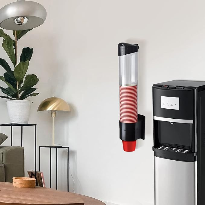 Cup Dispenser, Wall Mount Water Cooler Cup Holder Fits 7-12oz Cups | Pull Type - Image 5