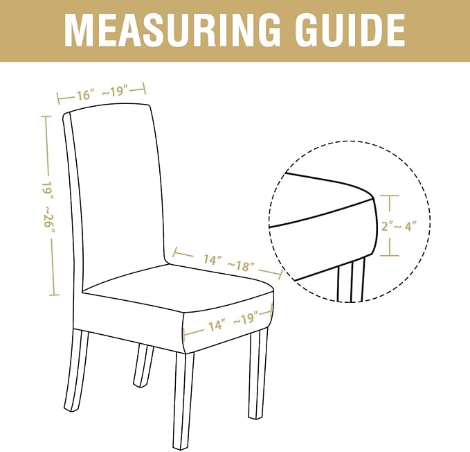 H.VERSAILTEX Dining Chair Covers Stretch - Image 2