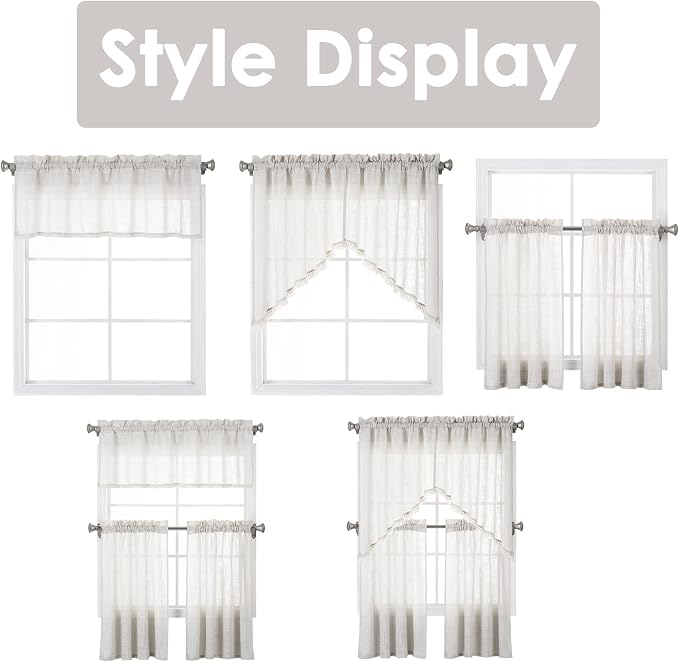 Beda Home Tassel Linen Textured Swag Curtain Valance - Image 6