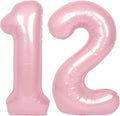 SUWEN 40 Inch Pink Large 12 Number Balloons Big Foil Helium Number Balloons 0-9 by SUWEN