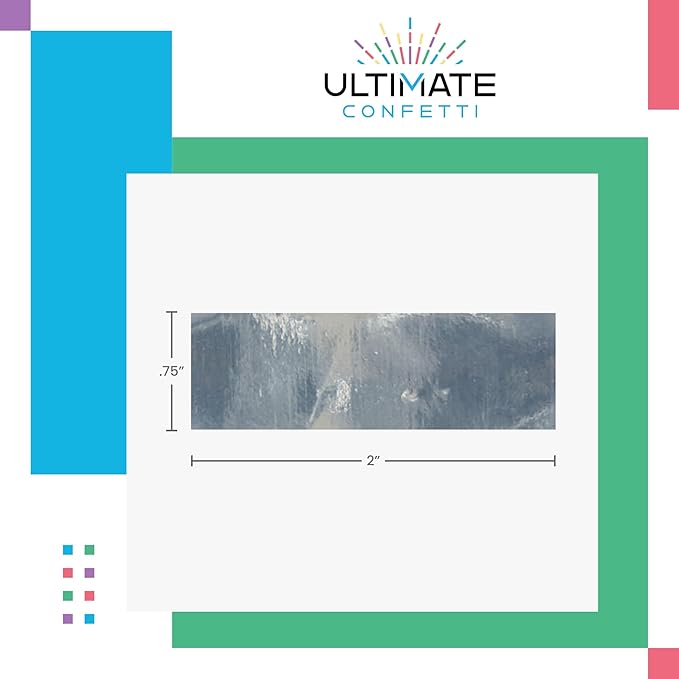 Ultimate Confetti, Rectangular Blue Mylar Shiny Foil Metallic Confetti for Cannon and Launcher use - Gender Reveal Confetti for Wedding, Parties, Mother’s Day and Live Events - 1 lb, 16 oz