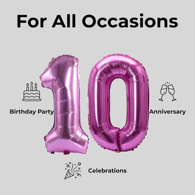 Number 10 Balloon Foil Mylar Balloons - Image 6