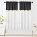Farmhouse Cotton Linen Curtains, Boho Button Panels, 2 Panels by FRAMICS