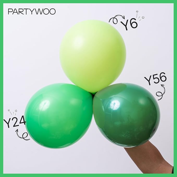PartyWoo Green Balloons 100pcs Balloons Green Latex Helium 5 Inch | Birthday - Image 5