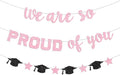 We Are So Proud of You Banner Prestrung Pink Graduation Banner Graduation by Blopee
