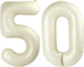 Number 50 Balloons 40 Inch for 50th Birthday Party Decorations, Cream | Jumbo by Mluchee