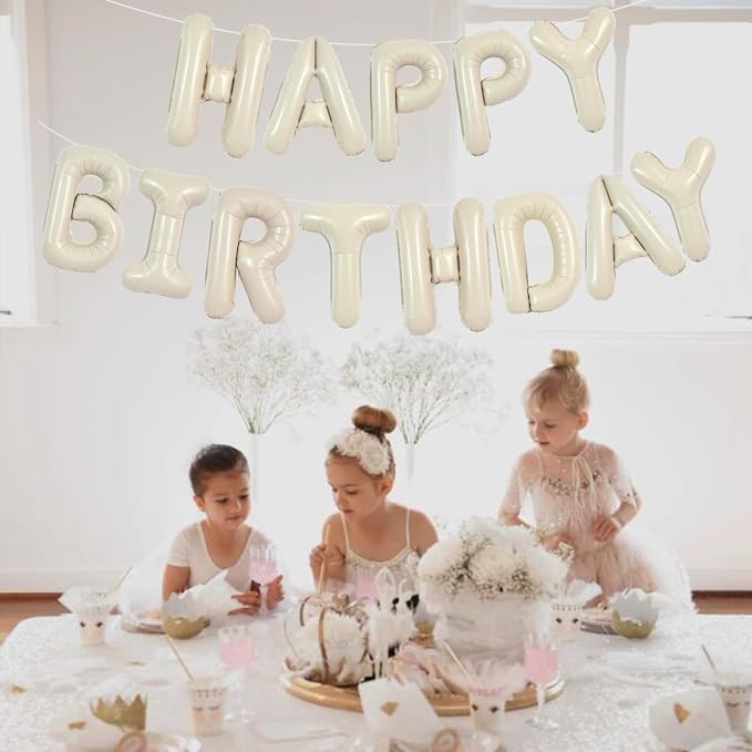 TONIFUL Cream White Letter Balloons 2 Set 16Inch A-Z Custom Alphabet Banner | - Image 4