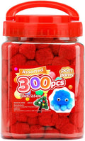 Iooleem Red Pom Poms, Pom Poms for Arts and Crafts, Pom Pom Balls, Craft Pom by IOOLEEM