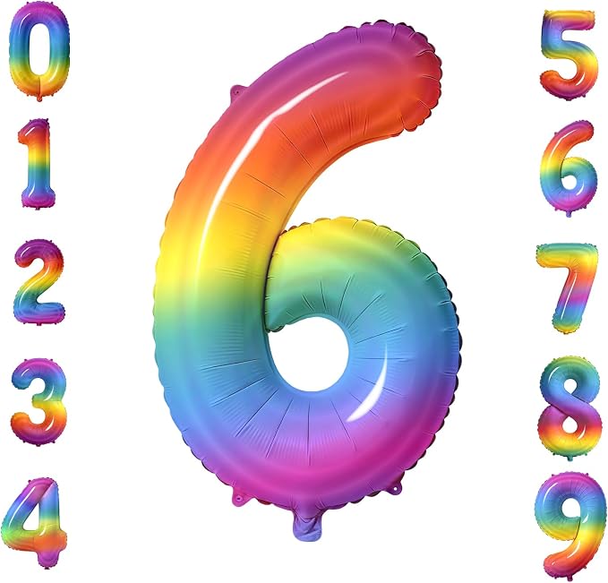 Number 6 Balloons for 6th Birthday Party Decorations, 0-100 Large No.6 Balloons by Joycard