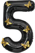 40 Inch Black Number 5 Balloon by GLASNES