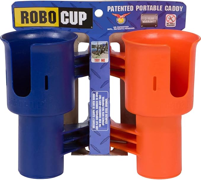 Patented Clamp On Boat Cup Holder |Multifunction Dual Drink Caddy - Image 2