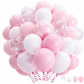 160Pcs 12 Inch Pink White Pastel Pearl Clear Latex Balloons by PAXILE