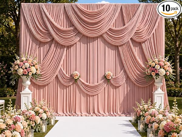 50ftx10ft Wrinkle Free Dusty Pink Backdrop Curtains by ENJOYYOURPARTY