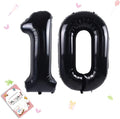 40 inch Number Balloon 0-9 Black Large Number 10 Balloons, Digital Balloons by Smlpuame