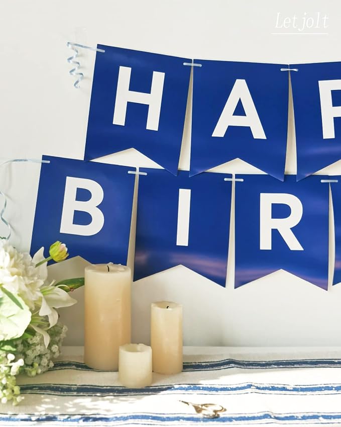 Letjolt Navy Blue Happy Birthday Banner Nautical Theme 13pcs | Boys Birthday - Image 4