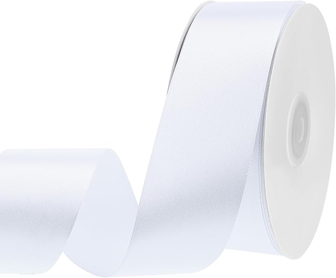 woric White Satin Ribbon 1 1/2 Inch 60 Yards Gift Ribbon | Single-sided by woric