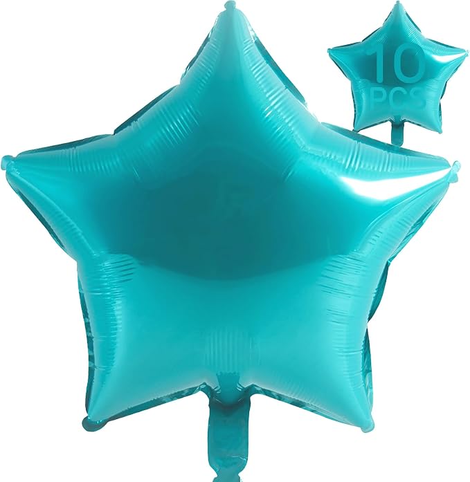 Teal Blue Star Balloons 18 Inch by VHUWE