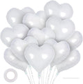 12 Pcs White Heart Balloons, 18 Inch Heart Foil Balloons Love Balloon Valentine by YOTHORN