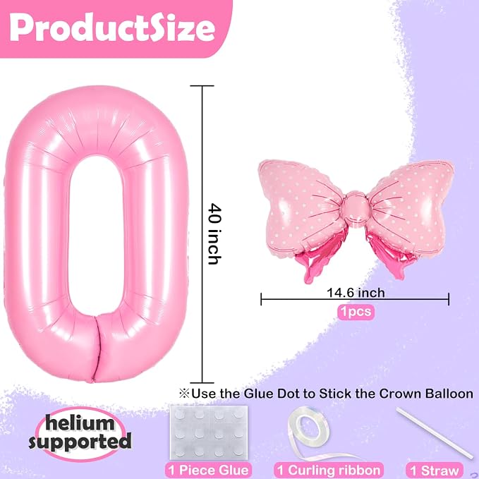 Pink 17 Balloon Numbers Pink Birthday Decorations - Image 2