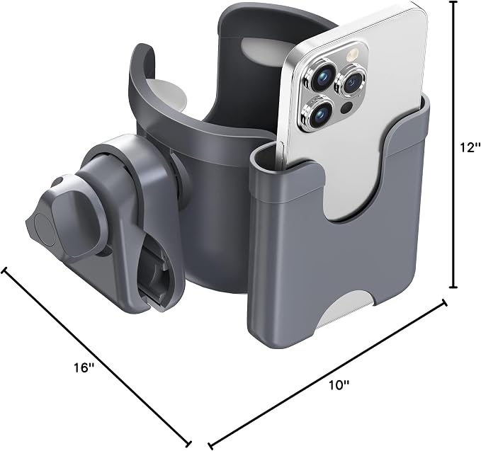 Walker Cup Holder with Phone Holder, Stroller Wheelchair Bike Accessories | - Image 7