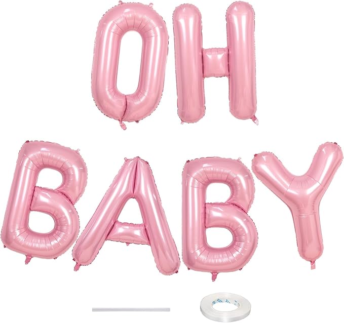 40 Inch Pastel Pink OH BABY Balloon by Lingqiang
