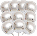 10 Pcs 22 Inch Silver Mylar Balloons, Large 4D Giant Round Foil Balloon Big by KALOR