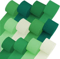 12 Green & White Crepe Paper Streamers, 984ft Pack of Party Decorations | Each by CaptainD%C3%A9cor