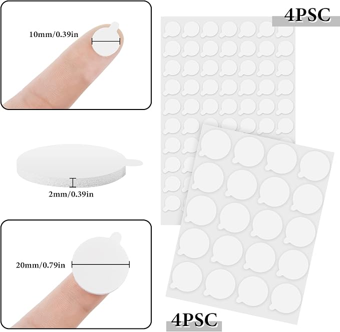 ACFELLE 8 Sheets Foam Dots 3D Round Adhesive, 2 Size Pop Dots Sticky Double - Image 2