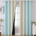 Estelar Textiler Aqua and Beige Gradient Blackout Curtains 84 Inches Long by ESTELARTEXTILER