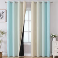 Ombre Aqua and Beige Blackout Curtains 96 Inches Long by ESTELARTEXTILER