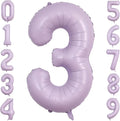 40" Pastel Purple Foil Number 3 Balloon by TNCDJKPA