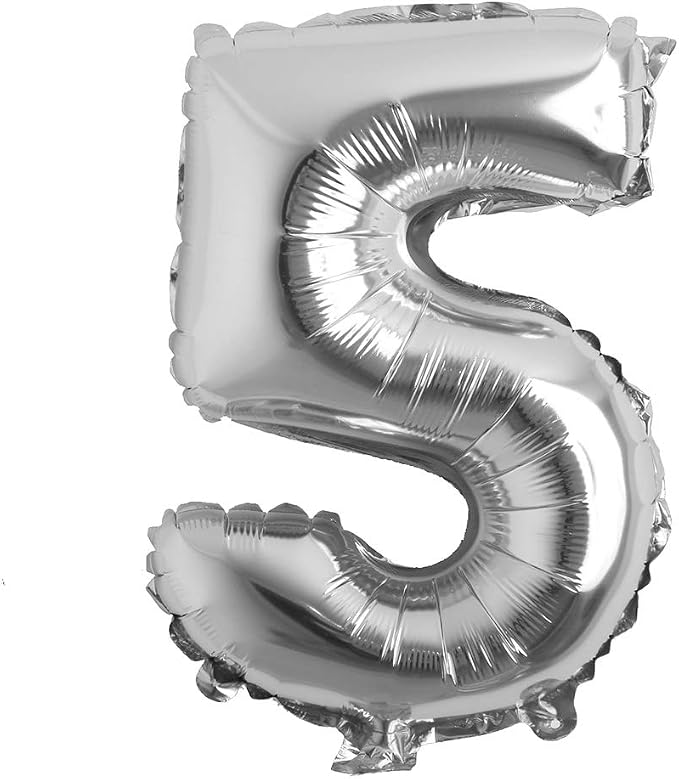 16" inch Single Silver Alphabet Letter number Balloons Aluminum Hanging Foil by REIANS