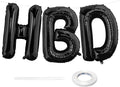 Black HBD Balloons, HBD Foil Letter Balloon by BBPOOL