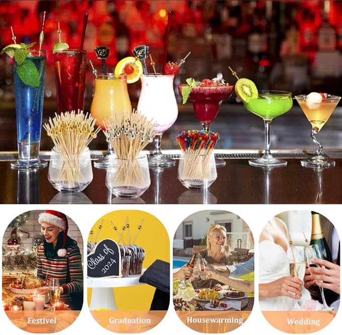 500PCS Cocktail Toothpicks for Appetizers, Party Skewers for Appetizers Picks - Image 5