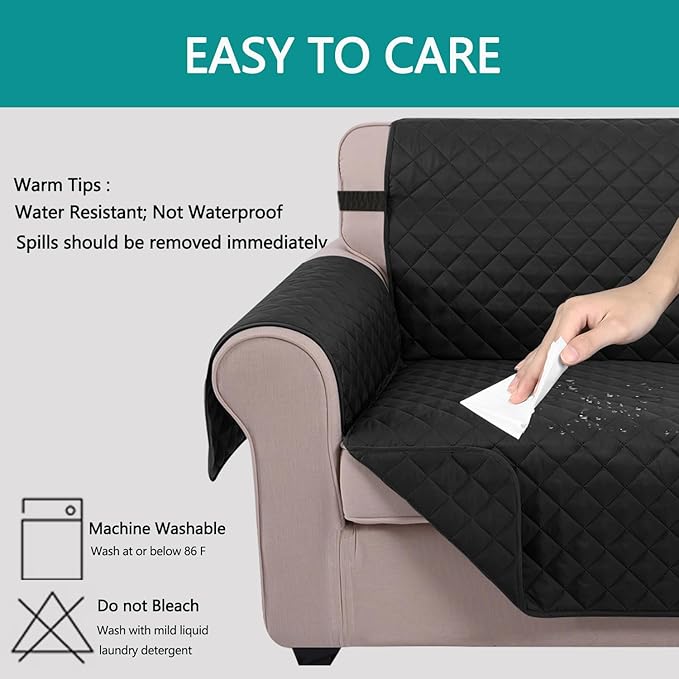 U-NICE HOME Reversible Recliner Chair Covers, Pet Friendly, Elastic Straps - Image 5