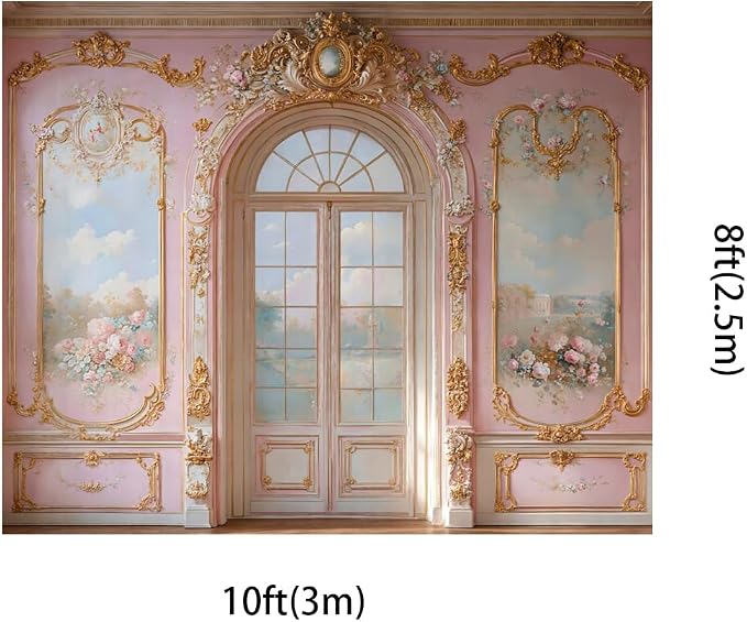 Kate 10x8ft Luxury European Style Castles Arch Photography Backdrops Pink Wall - Image 2